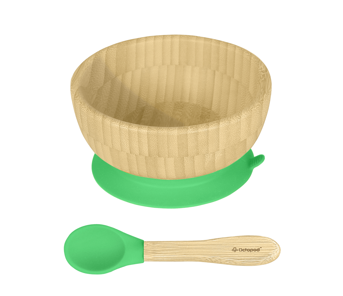 Baby Bowls and Spoons - Baby Bamboo Bowl and Spoon, Silicone Suction, Bamboo Baby Bowls for Baby, Baby Bowls First Stage, Baby Wood Bowls