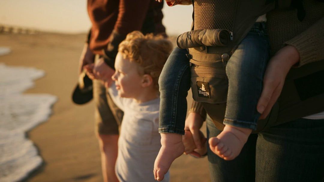 picturesque family on a beach